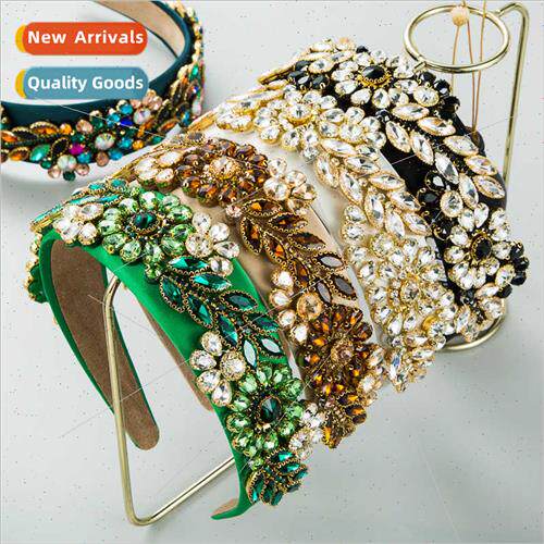 Hair bands Europe trend baroque colored glass diamonds fabri