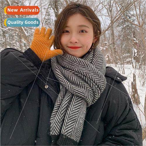 Large  of the herringbone pattern scarf female fall and wint