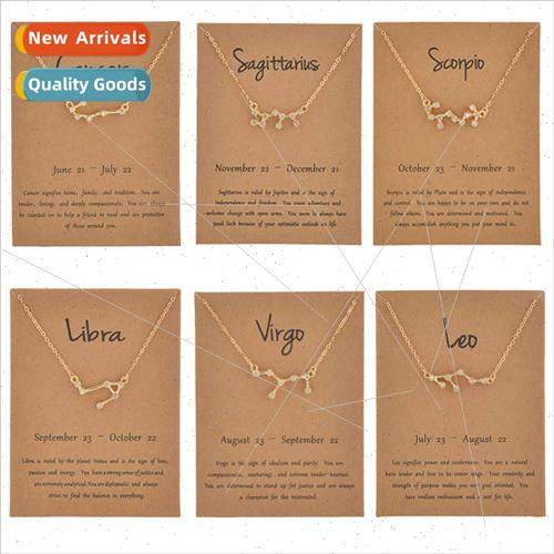 Golden star chart  twelve constellations rhinestone paper ca