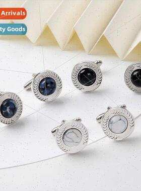 new round black gemstone cufflinks fashion su shirt buttons