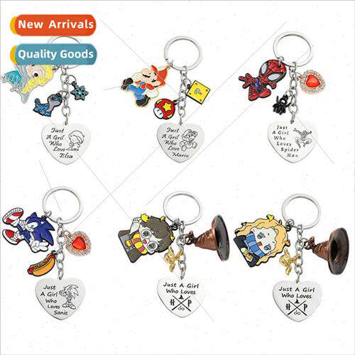Harry Potter Pendant Sonic Keychain Sonic Spider-Man Metal K