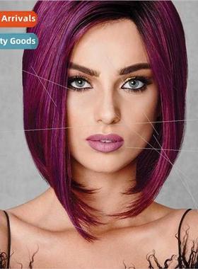 wig Europe wig ladies short fashion gradient color hair mech