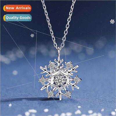 Snowflake necklace women silver plated 2021 new niche collar