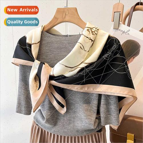 Retro printed silk scarf female fashion twill temperament sh