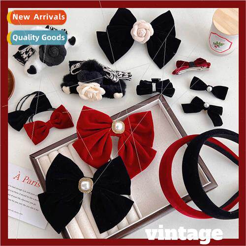 French temperament bow shark clip female autumn winter plush