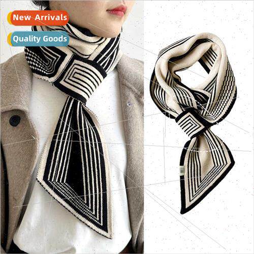 Striped small scarf female fall winter Korean  checkerboard
