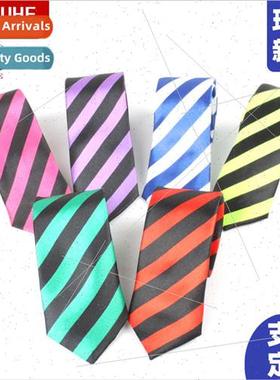 Printed hand-typed narrow necktie 5cm pinstripe polyester si