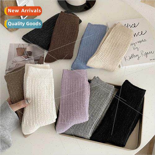 Wool socks women thickened warm padded long winter mid-calf