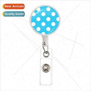 Patterned Holder Retractable Name Ches Badge Colourful