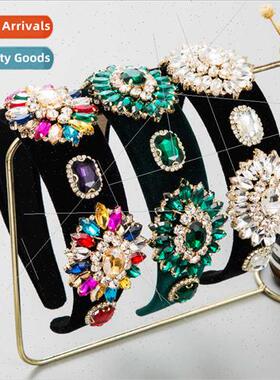 Hair bands Europe new black gold velvet fabric baroque ornat