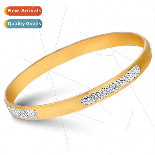 mple cold gold 3 rows diamonds tanium steel bracelet diamond