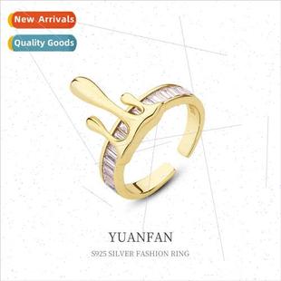 Open Ring Women 925 Europe Lava che Zirconia silver