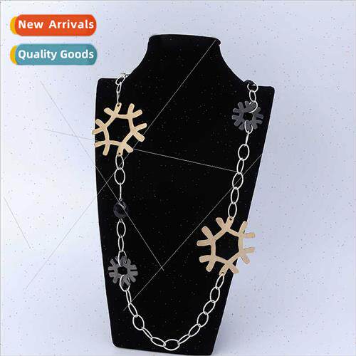 Women Sweater Chain Fashion Hundreds Snowflake Metal Brushed