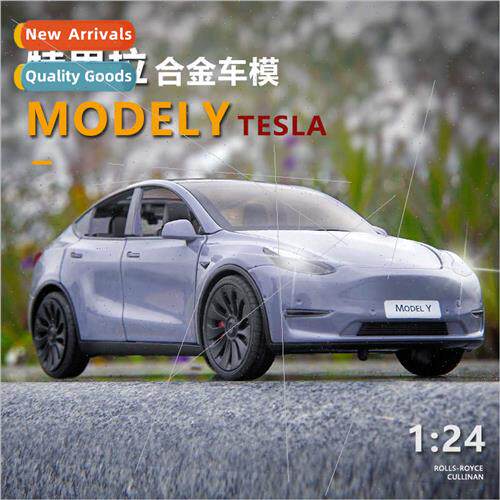 Boxed 1:24 Tesla MODELY car model simulation alloy sound lig