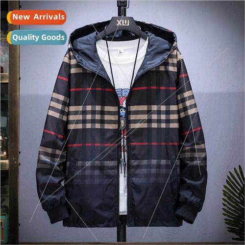 2020 new plaid casual men jacket spring fall clothes Korean