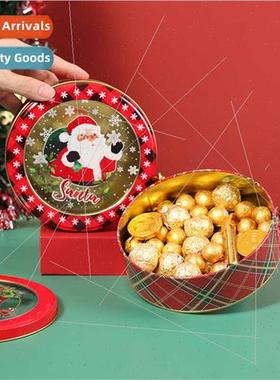 Christmas Round Candy Boxes Transparent Visible Biscu Packag
