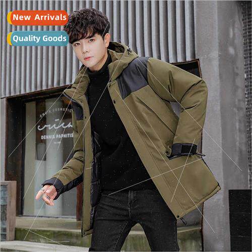 Cotton clothing men fall winter new hooded long sports warm