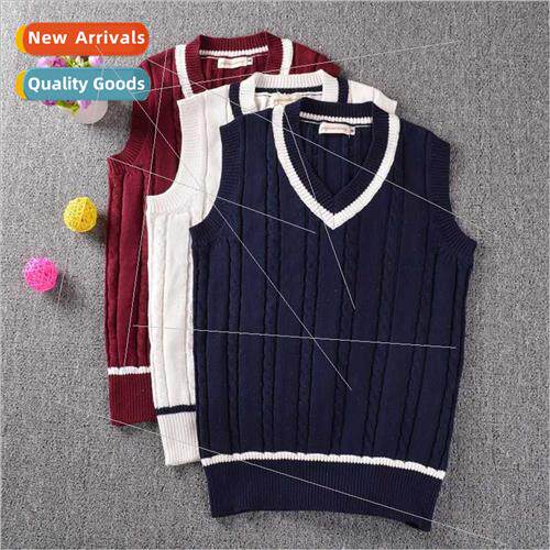 College Brish JK unim V-neck men women twist undershirt stud