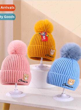 Baby hat 2022 fall winter cute warm wool cap men girls windp