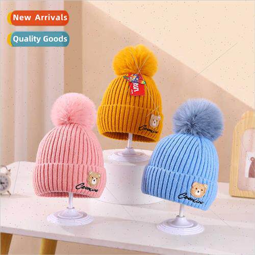 Baby hat 2022 fall winter cute warm wool cap men girls windp