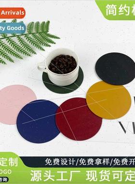 mple can be ized LOGO double-sided thickened pu leather coas