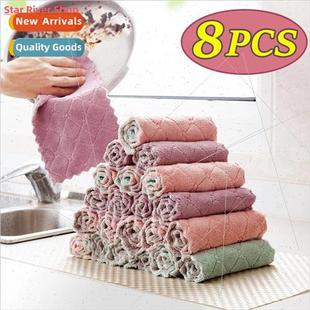8PCS Microfiber Towel Absorbent Kchen Cleaning Cloths Non-
