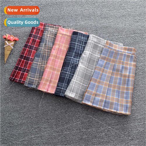 Japan A-line plaid pleated skirt cos unim skirt plaid high w