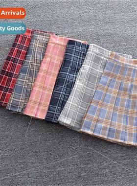 Japan A-line plaid pleated skirt cos unim skirt plaid high w
