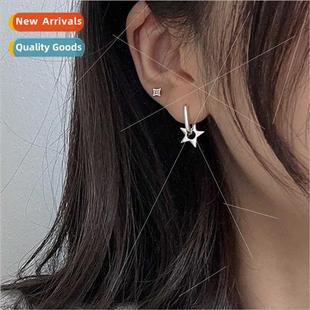 Star Oval Cool Multi Female Sweet Wear Buttons One Earrings
