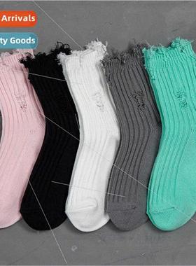 Broken hole socks men women tide socks small red book i outs