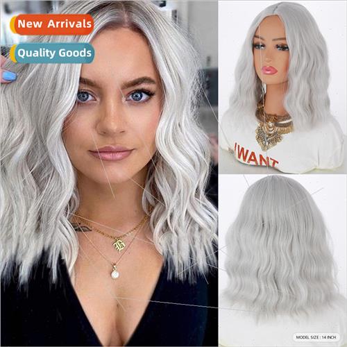 Wigs Europe Women Hand-Woven Front Lace Chemical Fiber Headg