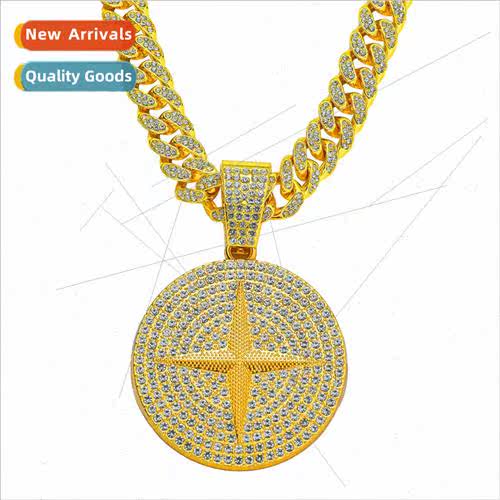Europe Full Diamond Alloy Cross Star Pendant Hip Hop Cuban C