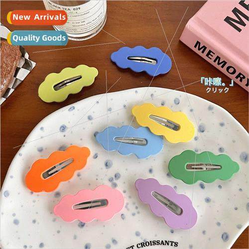 Girls candy color large cloud BB clip simple frosted bangs c