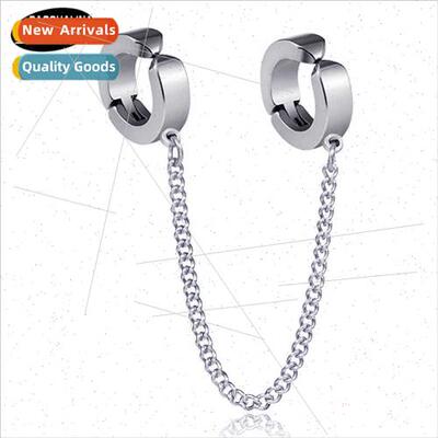 Korean  black punk earrings male -allergenic earrings tanium