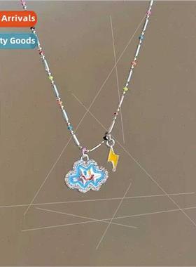 che Cloud ghtning Beaded Necklace Women New Colorful Collarb