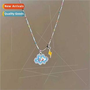 Beaded Necklace Women che Colorful ghtning New Collarb Cloud