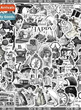 64 Vintage Classic Black Whe Art Stickers Classical Objects