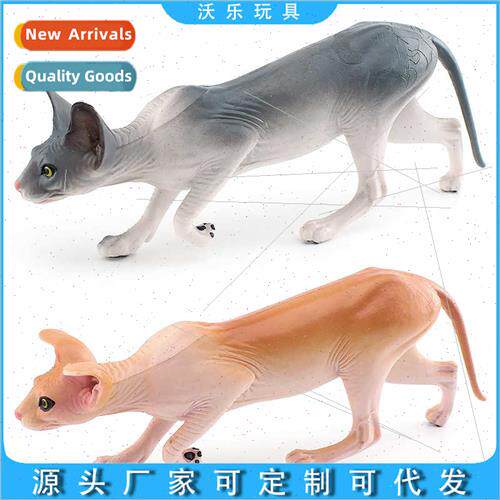Pet Cat Model Animal Ornament Canadian Hairless Cat Sphinx C