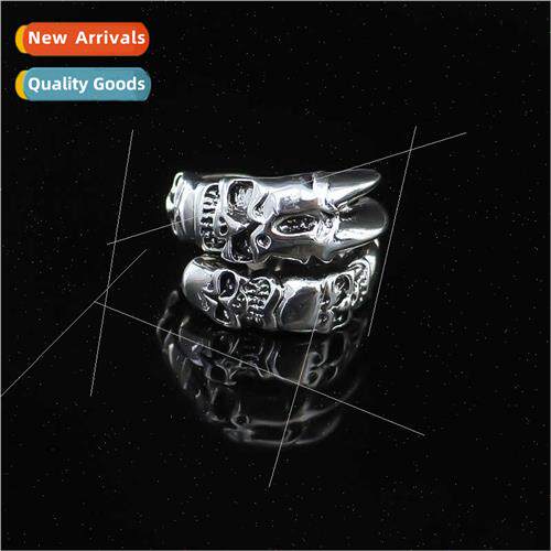 Europe Set Men Demon Skull Ring Punk Alloy che Adjustable Ri