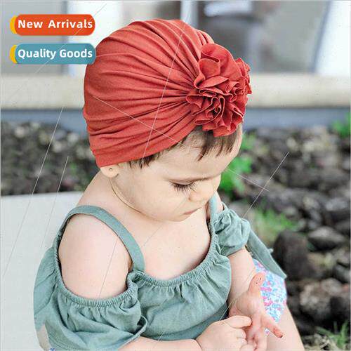 ins fall winter new children pleated multi-color flower hat