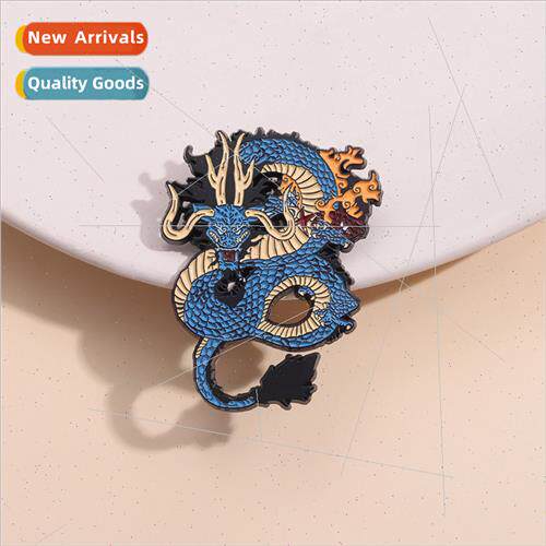 Creative domineering Chinese dragon brooch green dragon retr