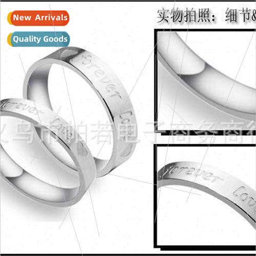 ever love English couple ring Korean fashion men women weddi