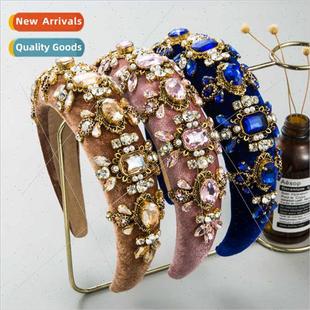 Europe heavy craftsmanship New glass bands encrusted hair