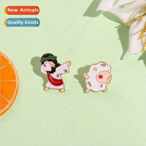 New cute sheep brooch funny shape cartoon characters lacquer