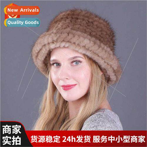 Korean  mink hat women fur winter mink hair weaving fashion