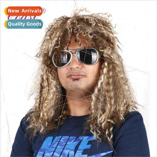 Wig brown corn burn fluffy long wig men real wig Europe wigs