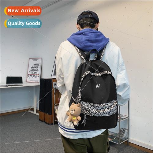Leopard print shoulder bag female set nd male students leopa