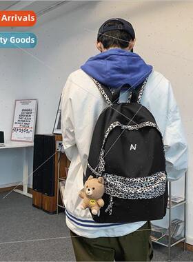 Leopard print shoulder bag female set nd male students leopa