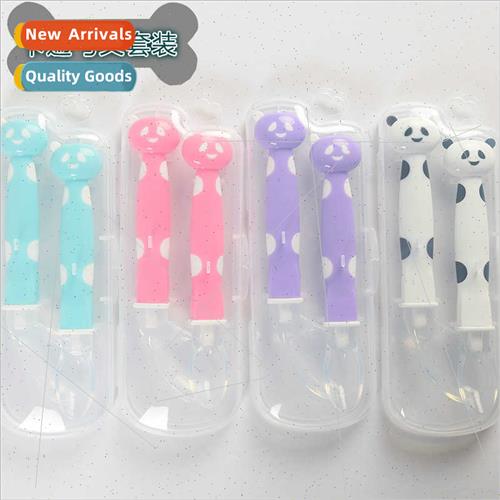 Boxed Cartoon Spoon Set Baby licone Soft Head Soup Spoon Ben