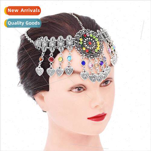 Ethnic tassel headdress vintage diamond love pendant ehead j
